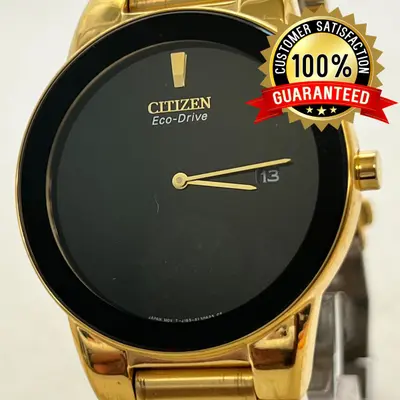 Citizen Eco-Drive AXIOM Men's Watch Gold-Tone Stainless Steel - Excellent - Real photo at TamDo.us